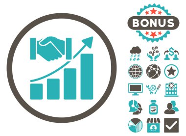 Bonus ile edinme büyüme düz vektör simgesi