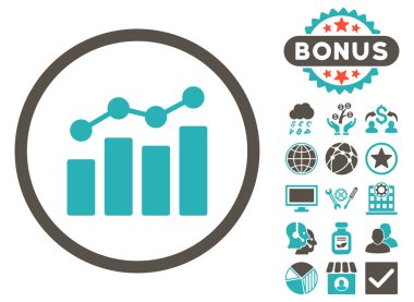 Bonus ile Analytics düz vektör simgesi