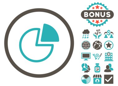 Pasta grafikleri düz vektör simge Bonus ile