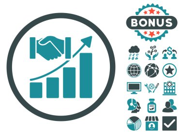 Bonus ile edinme büyüme düz vektör simgesi