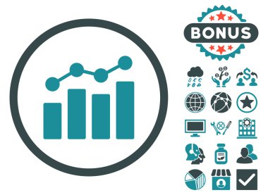 Bonus ile Analytics düz vektör simgesi