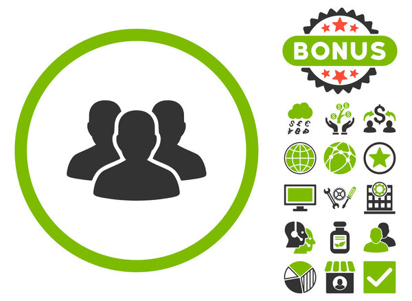 Иконка "Плоский вектор" группы пользователей с бонусом
