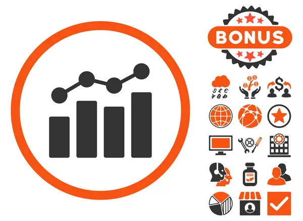 Ícone de vetor plano de análise com bônus —  Vetores de Stock