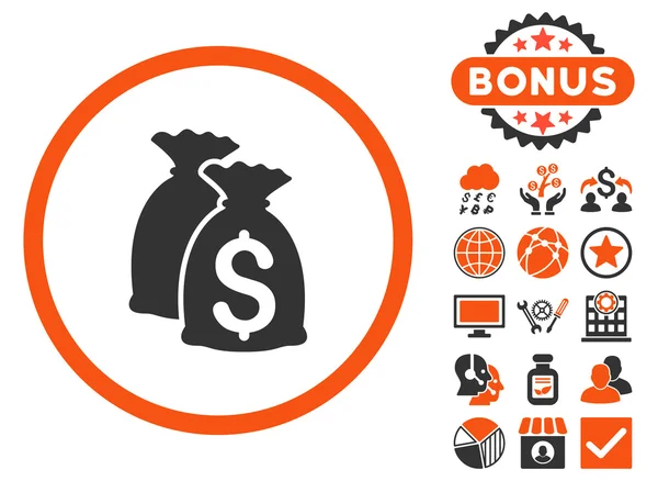 Fondsen platte Vector Icon met Bonus — Stockvector