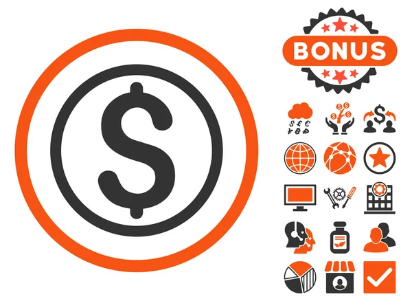 Geld platte Vector Icon met Bonus — Stockvector