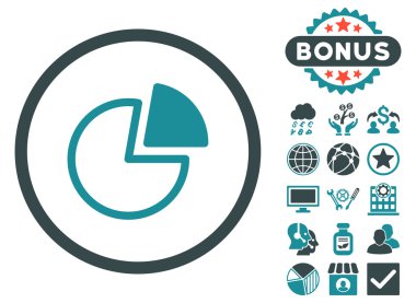 Pasta grafikleri düz vektör simge Bonus ile