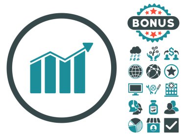Bonus ile Trend düz vektör simgesi