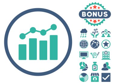 Bonus ile Analytics düz vektör simgesi