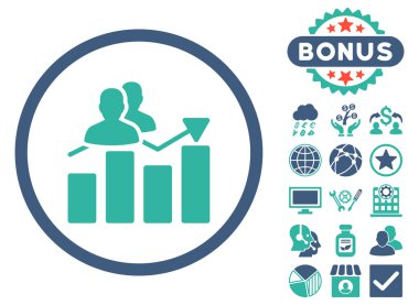 Seyirci grafik düz vektör simgesi Bonus ile