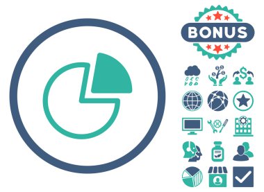 Pasta grafikleri düz vektör simge Bonus ile