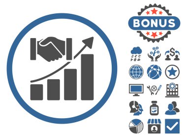 Bonus ile edinme büyüme düz vektör simgesi