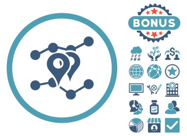 Bonus ile Geo eğilimleri düz vektör simgesi