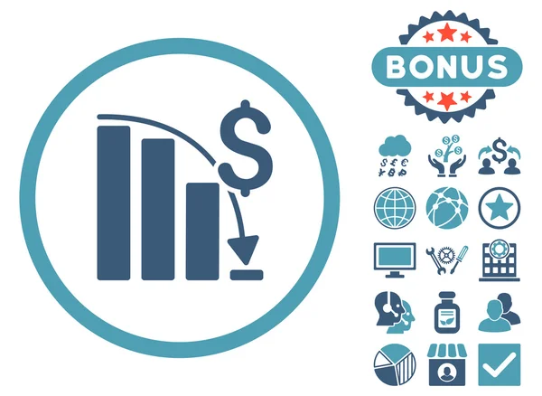 Ícone de vetor plano de gráfico de falha épico com bônus —  Vetores de Stock