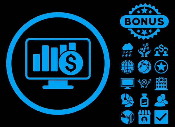 Sprzedaży Monitor płaski wektor ikona z Bonus — Wektor stockowy