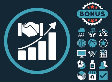 Bonus ile edinme büyüme düz vektör simgesi