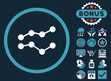 Bonus ile eğilimleri düz vektör simgesi