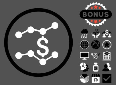 Bonus ile satış eğilimleri düz vektör simgesi