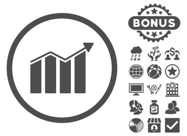 Bonus ile Trend düz vektör simgesi
