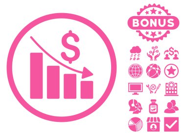 Bonus ile durgunluk grafik düz vektör simgesi