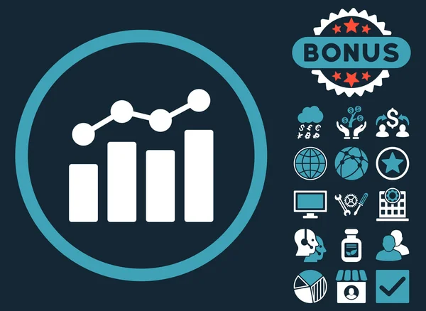 Analisis Ikon Vektor Datar dengan Bonus - Stok Vektor