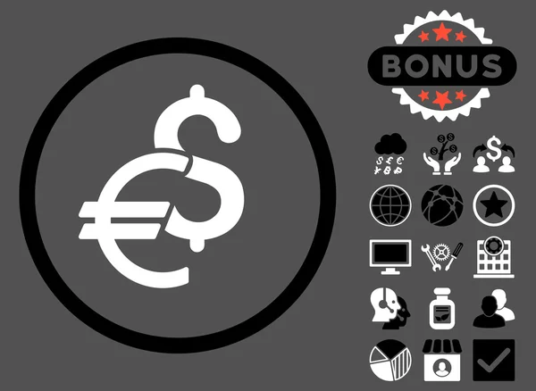 Waluta wektor płaskie ikona z Bonus — Wektor stockowy