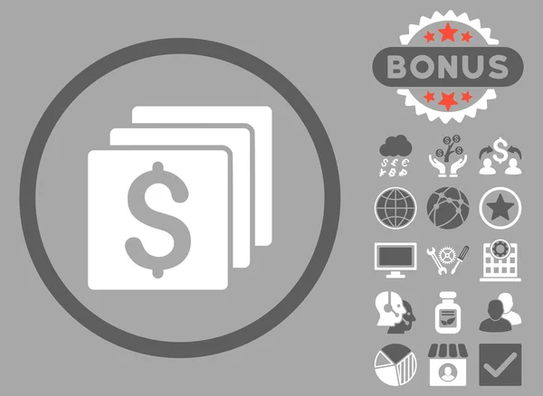 Finances Flat Vector Icon with Bonus — Stock Vector