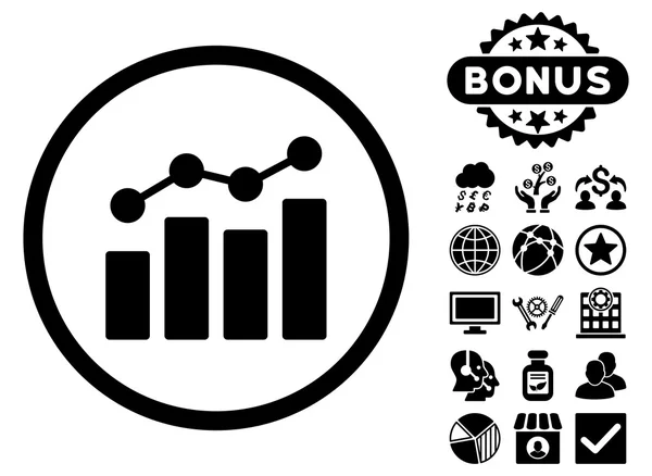 Bonus ile Analytics düz vektör simgesi — Stok Vektör