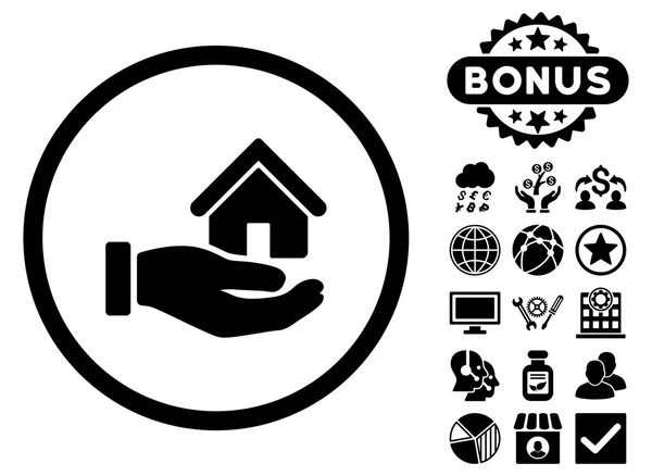 Inmobiliaria Apartamento Vector Icono con Bono — Archivo Imágenes Vectoriales