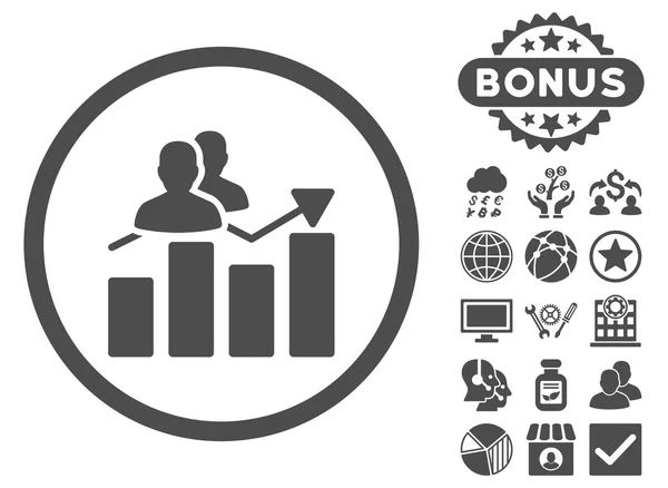 Publikum Graph flache Vektorsymbol mit Bonus — Stockvektor