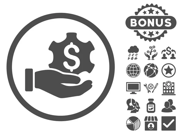 Płaskie wektor rączkę usługi płatności z Bonus — Wektor stockowy