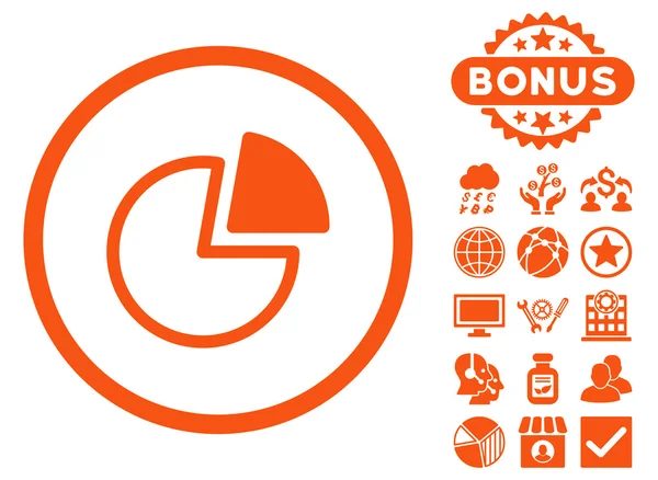 Wykresy kołowe płaskie wektor ikona z Bonus — Wektor stockowy