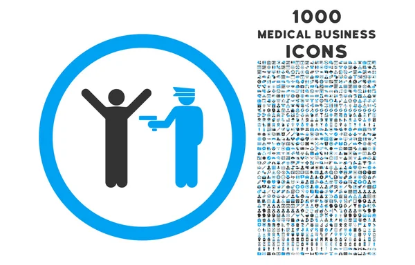 Arrestation policière Icône arrondie avec 1000 icônes bonus — Image vectorielle