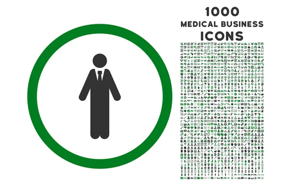 Schreiber rundes Symbol mit 1000 Symbolen — Stockvektor