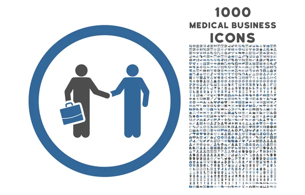 Rencontre contractuelle Icône arrondie avec 1000 icônes bonus — Image vectorielle