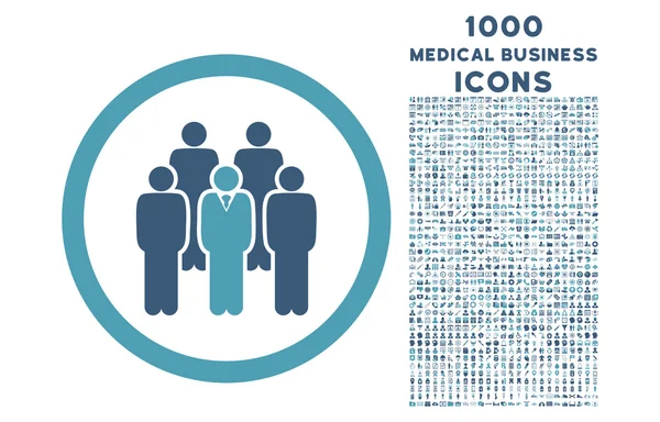 Icône arrondie du personnel avec 1000 icônes bonus — Image vectorielle