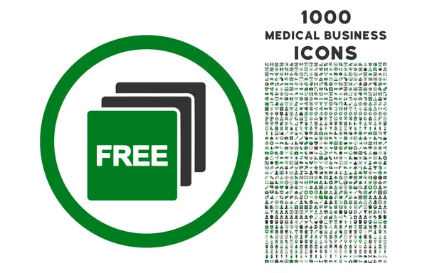 Ücretsiz 1000 ile yuvarlak simge Bonus simgeler — Stok Vektör