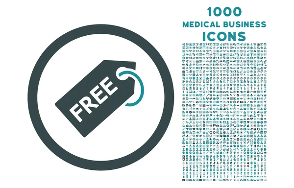Free Tag Rounded Icon with 1000 Bonus Icons — Stock Vector