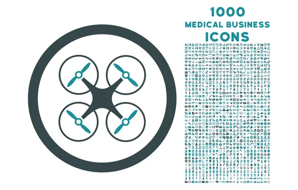 Copter Rounded Icon with 1000 Bonus Icons
