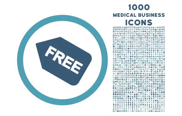 Etiqueta engomada libre redondeado icono con 1000 iconos de bonificación — Archivo Imágenes Vectoriales