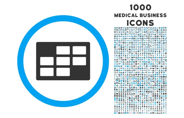 Ícone arredondado de tabela de calendário com 1000 ícones de bônus — Vetor de Stock