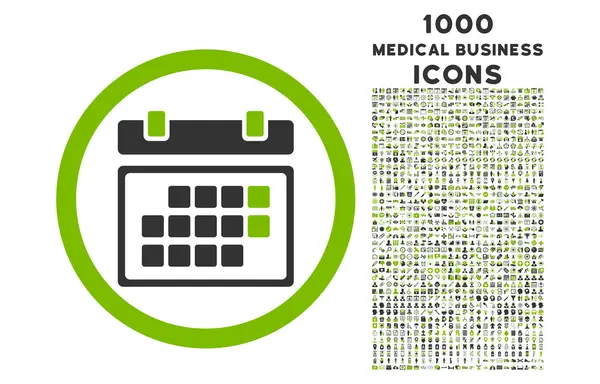 Calendario del mes Icono redondeado con 1000 iconos de bonificación — Archivo Imágenes Vectoriales