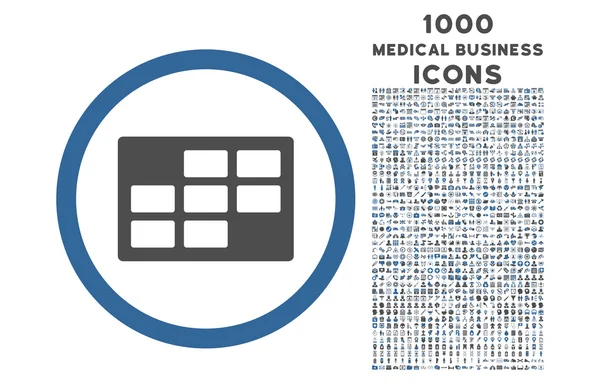 Ícone arredondado de tabela de calendário com 1000 ícones de bônus — Vetor de Stock