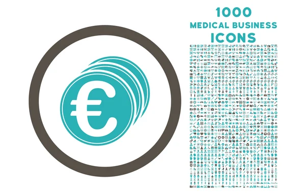 Minice zaoblené ikonu s 1000 Bonus ikony — Stockový vektor