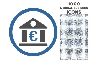 Euro banka Binası yuvarlak simge ile 1000 Bonus simgeler