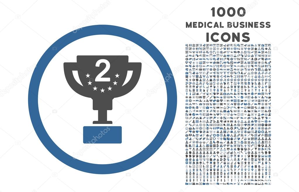 Second Prize Rounded Icon with 1000 Bonus Icons