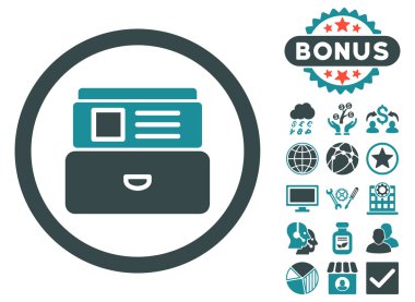 Bonus ile katalog düz vektör simgesi
