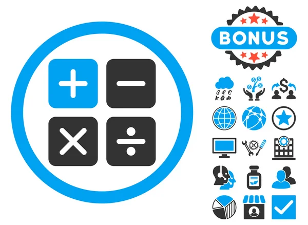 Kalkulator Vector płaskie ikona z Bonus — Wektor stockowy