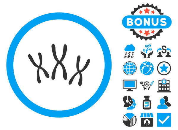 Chromosomes Flat Vector Icon with Bonus