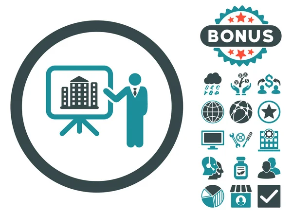 Architektura prezentacji płaskie wektor ikona z Bonus — Wektor stockowy