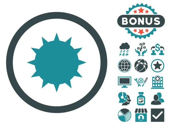 Bacterie platte Vector Icon met Bonus — Stockvector